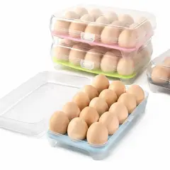 HOMESTAR - Organizador de huevos con tapa transparente 15 huevos