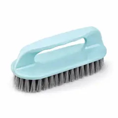 HOMESTAR - Cepillo de limpieza multiuso de mano con agarre ergonómico celeste y cerdas grises
