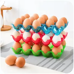 HOMESTAR - Organizador de huevos de 15 cavidades color azul con tapa