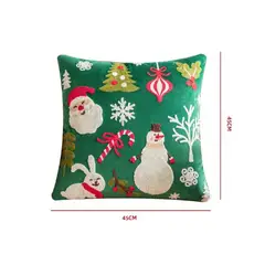 GENERICO - FUNDA COJIN NAVIDAD VERDE 45X45 CM