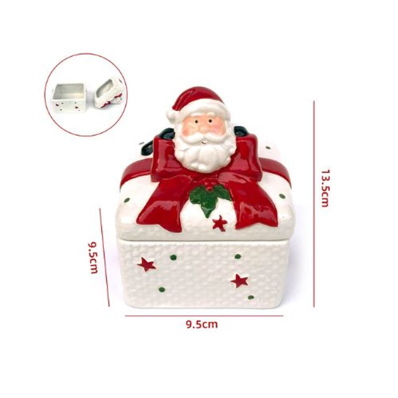 GENERICO - DECORACION CAJA DE NAVIDAD VIEJO PASCUERO CERAMICA 11X9X13CM
