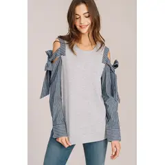 VRUSSO - Blusa Manga Larga Off Shoulder