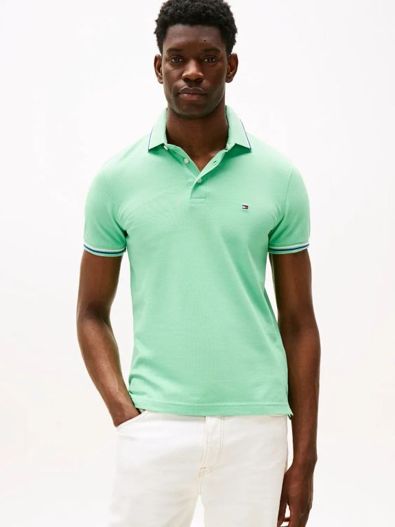 Polo Seasonal Ribeteado Slim Fit Verde Verde S