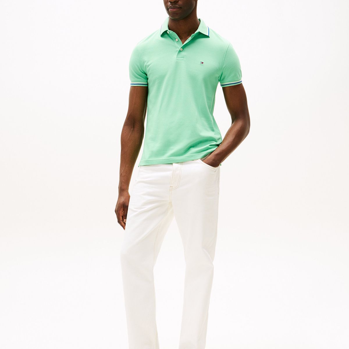 TOMMY HILFIGER - Polo Seasonal Ribeteado Slim Fit Verde Tommy Hilfiger