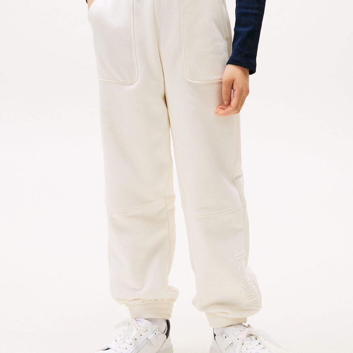 TOMMY HILFIGER - Joggers Con Logo Texturizado Blanco Tommy Hilfiger
