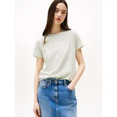 TOMMY HILFIGER - Polera Con Logo Script Regular Fit Verde Tommy Jeans