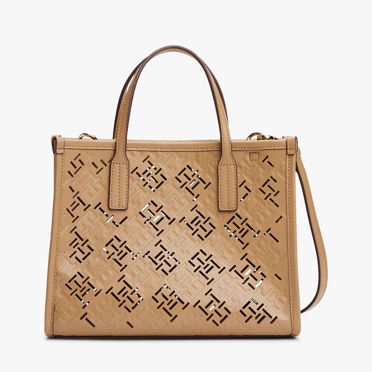 TOMMY HILFIGER - Tote City Con Monograma Café Tommy Hilfiger