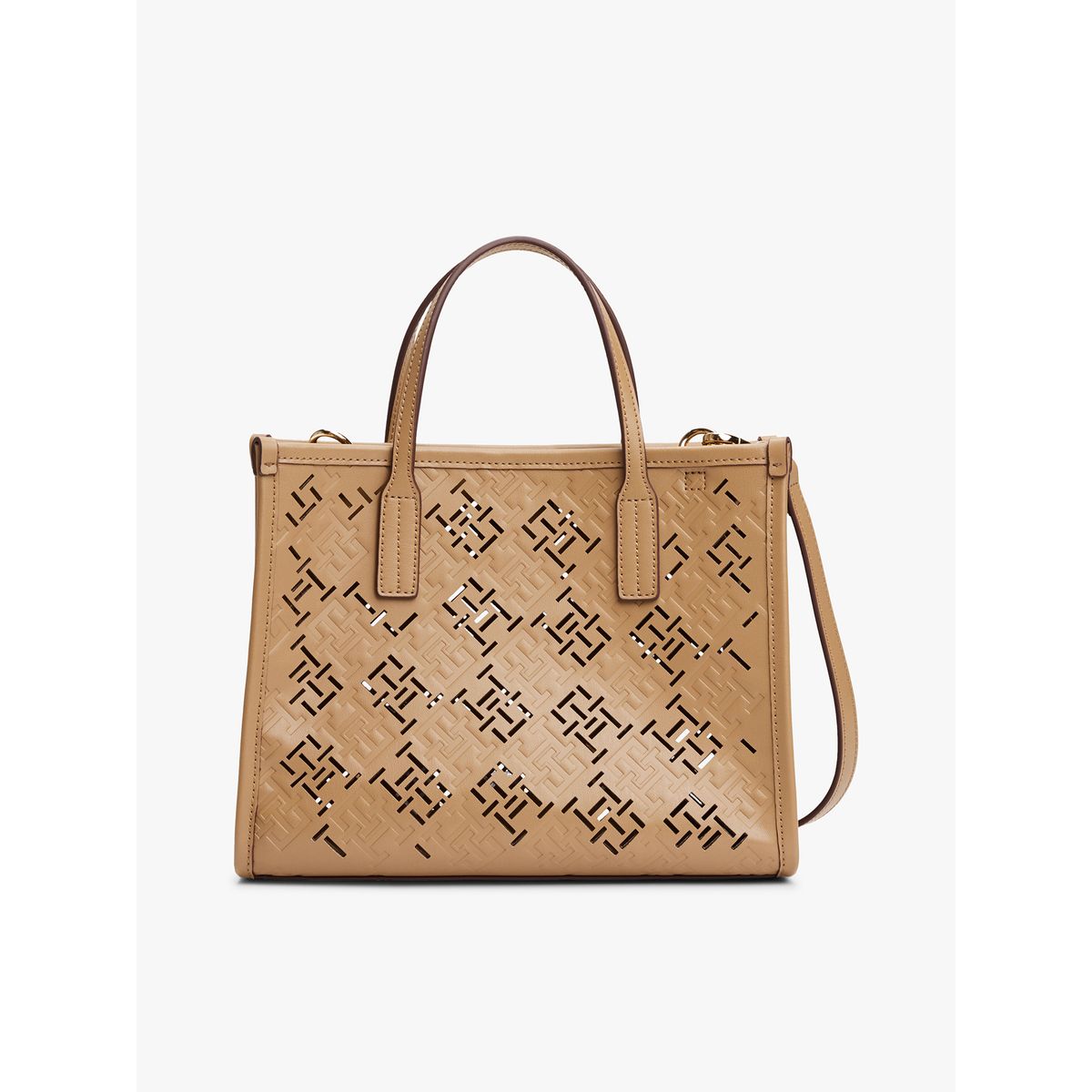 TOMMY HILFIGER - Tote City Con Monograma Café Tommy Hilfiger