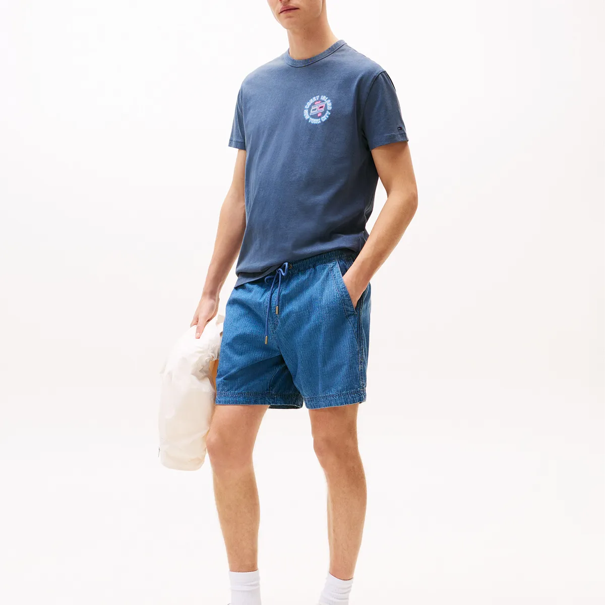 TOMMY HILFIGER - Polera Novelty Con Estampado Azul Tommy Jeans