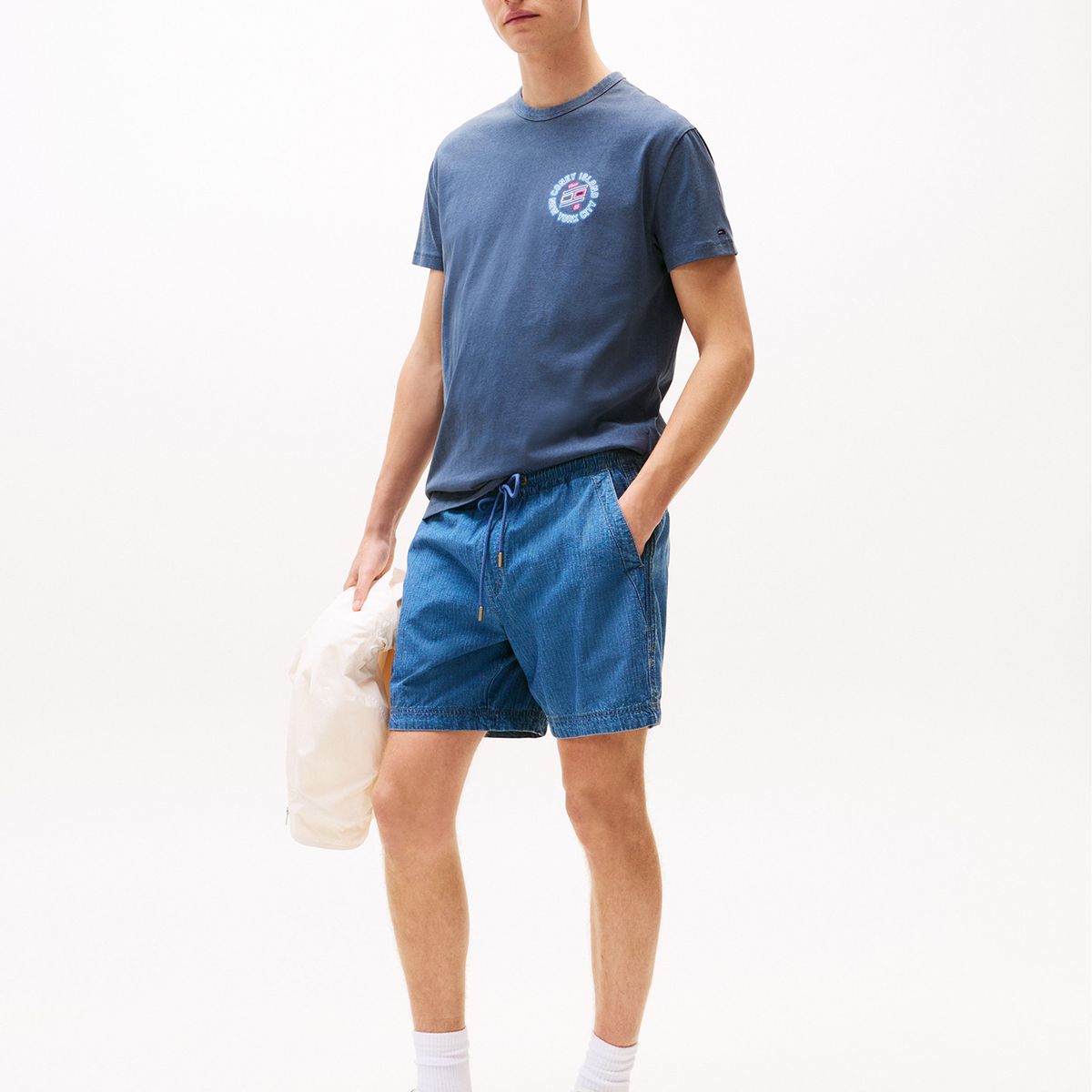 TOMMY HILFIGER - Polera Novelty Con Estampado Azul Tommy Jeans