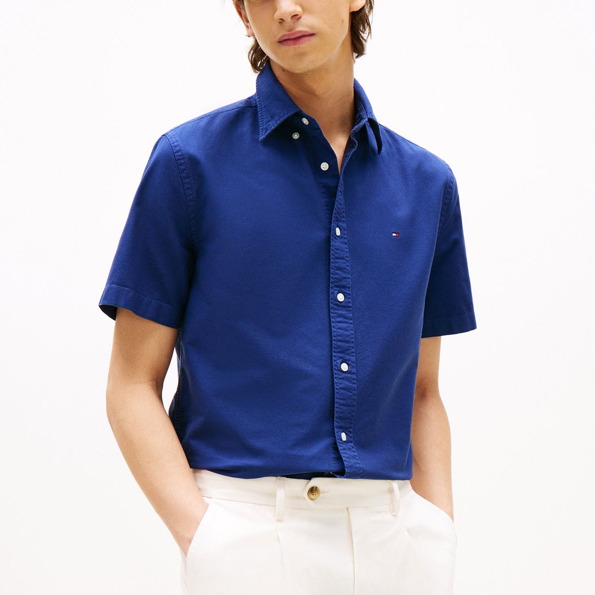 TOMMY HILFIGER - Camisa Oxford Regular Fit Azul Tommy Hilfiger