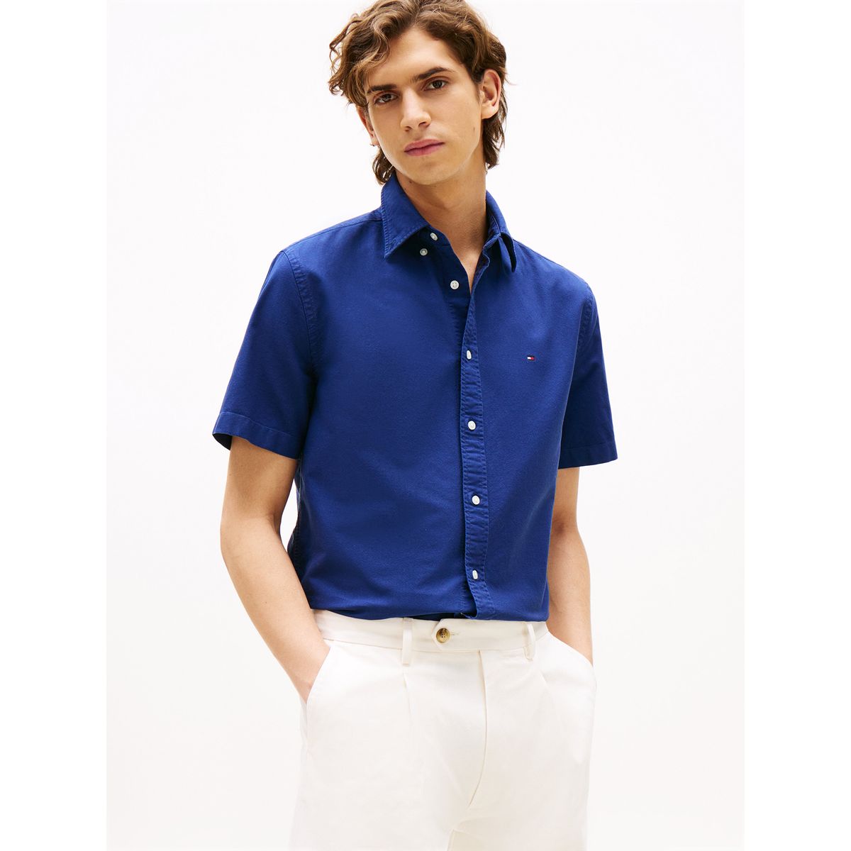 TOMMY HILFIGER - Camisa Oxford Regular Fit Azul Tommy Hilfiger