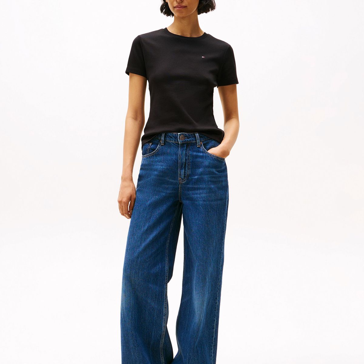 TOMMY HILFIGER - Polera Cody Slim Fit Negro Tommy Hilfiger