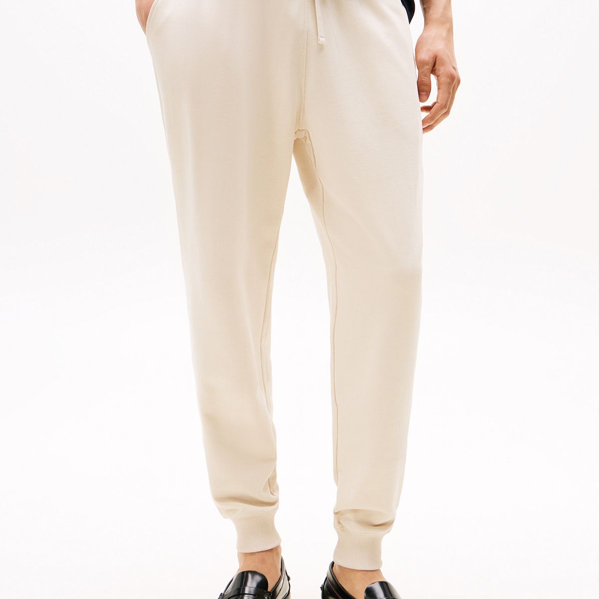 TOMMY HILFIGER - Joggers Essential Terry Con Logo Beige Tommy Hilfiger