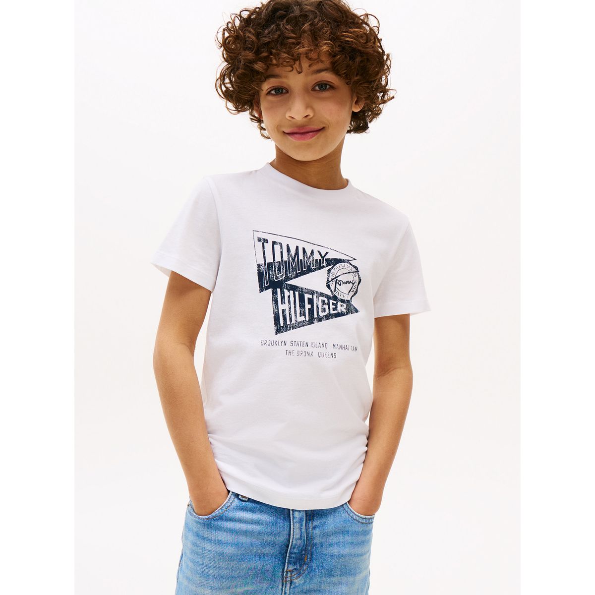 TOMMY HILFIGER - Polera Con Estampado Gráfico Blanco Tommy Hilfiger