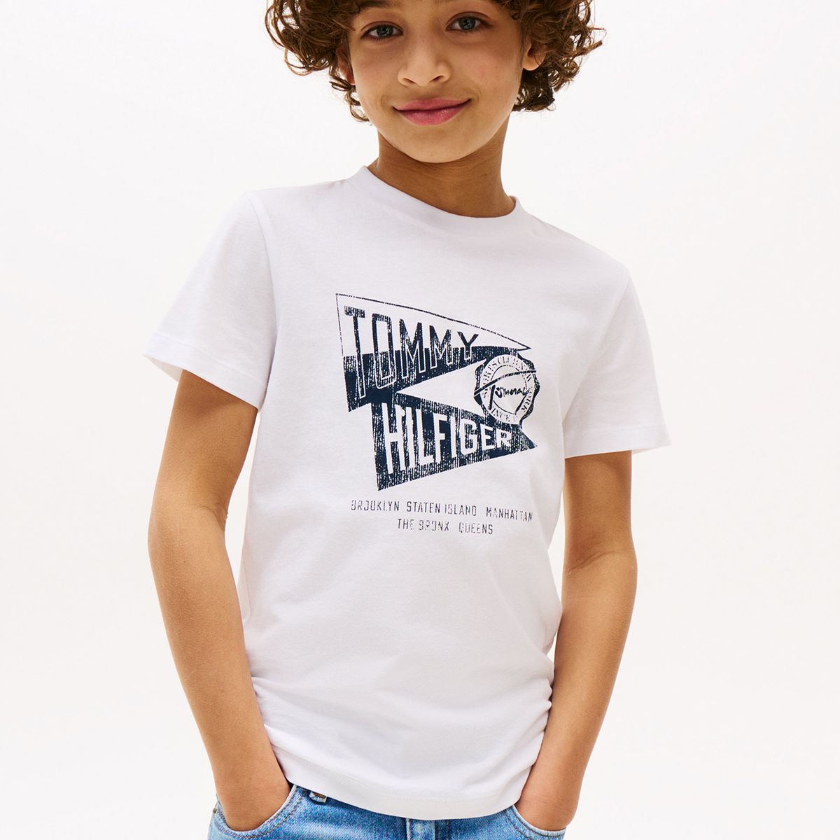 TOMMY HILFIGER - Polera Con Estampado Gráfico Blanco Tommy Hilfiger