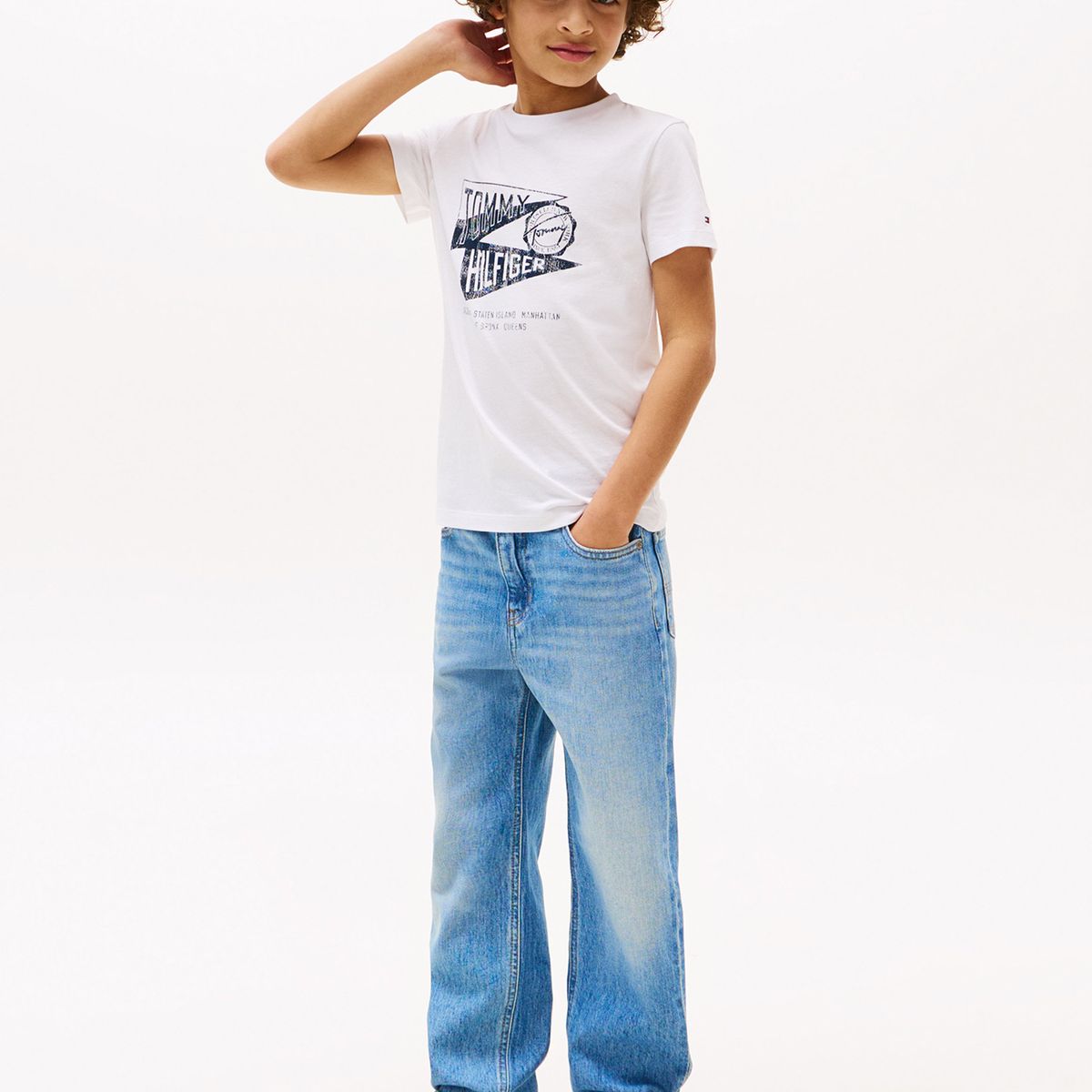 TOMMY HILFIGER - Polera Con Estampado Gráfico Blanco Tommy Hilfiger