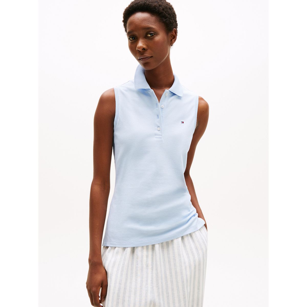 TOMMY HILFIGER - Polo Colección 1985 Slim Fit Celeste Tommy Hilfiger