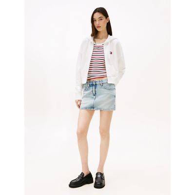 Imagen 2 del producto Polerón Hoodie Cropped Con Cierre Blanco Tommy Jeans