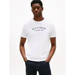 TOMMY HILFIGER - Polera Con Logo Estampado Blanco