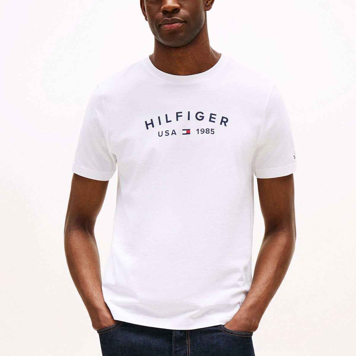 TOMMY HILFIGER - Polera Con Logo Estampado Blanco Tommy Hilfiger