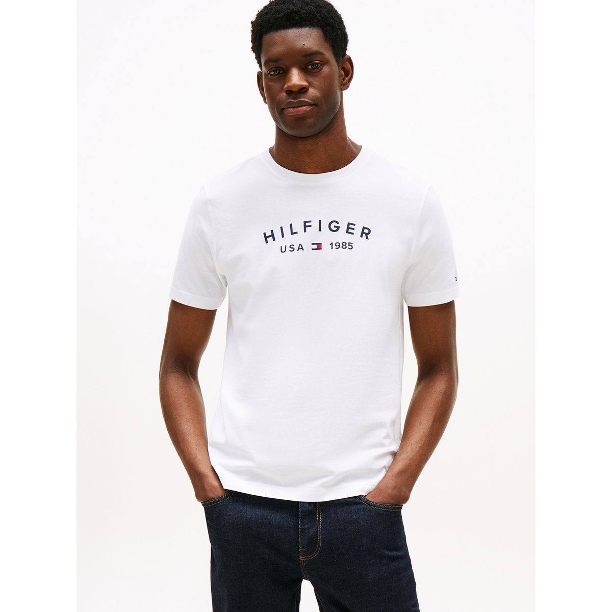 TOMMY HILFIGER - Polera Con Logo Estampado Blanco Tommy Hilfiger