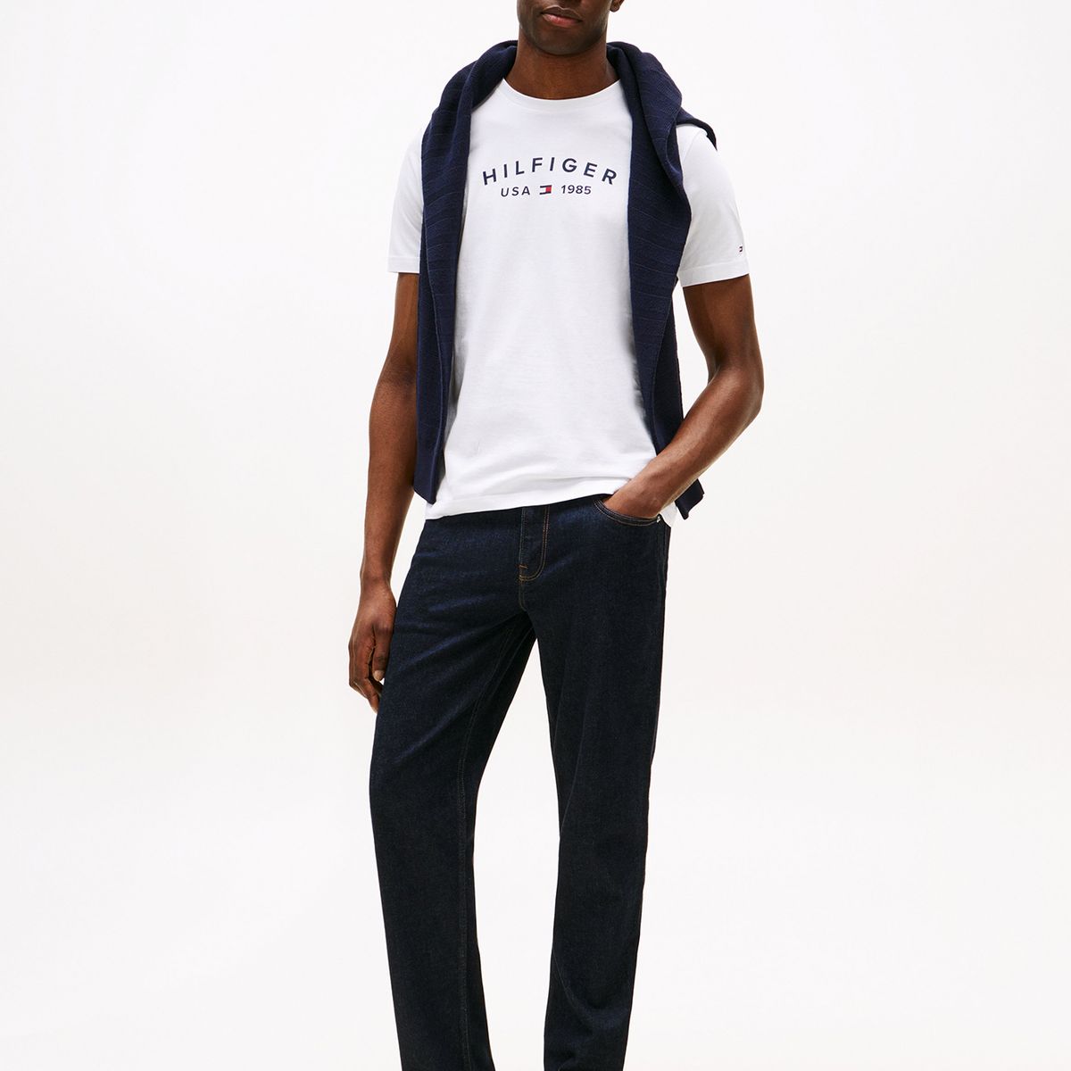 TOMMY HILFIGER - Polera Con Logo Estampado Blanco Tommy Hilfiger