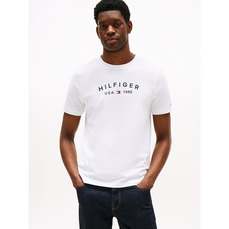 TOMMY HILFIGER - Polera Con Logo Estampado Blanco Tommy Hilfiger