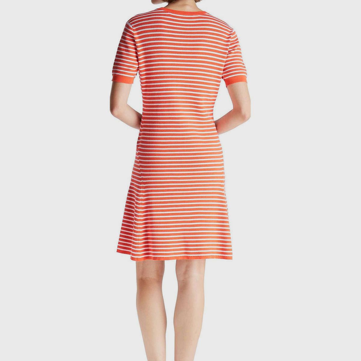TOMMY HILFIGER - Vestido De Rayas Con Logo Naranjo Tommy Hilfiger