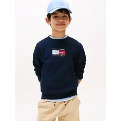 TOMMY HILFIGER - Polerón De Niño Con Logo Signature Azul