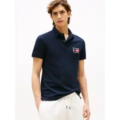 TOMMY HILFIGER - Polo Flag Con Logo Regular Fit Azul