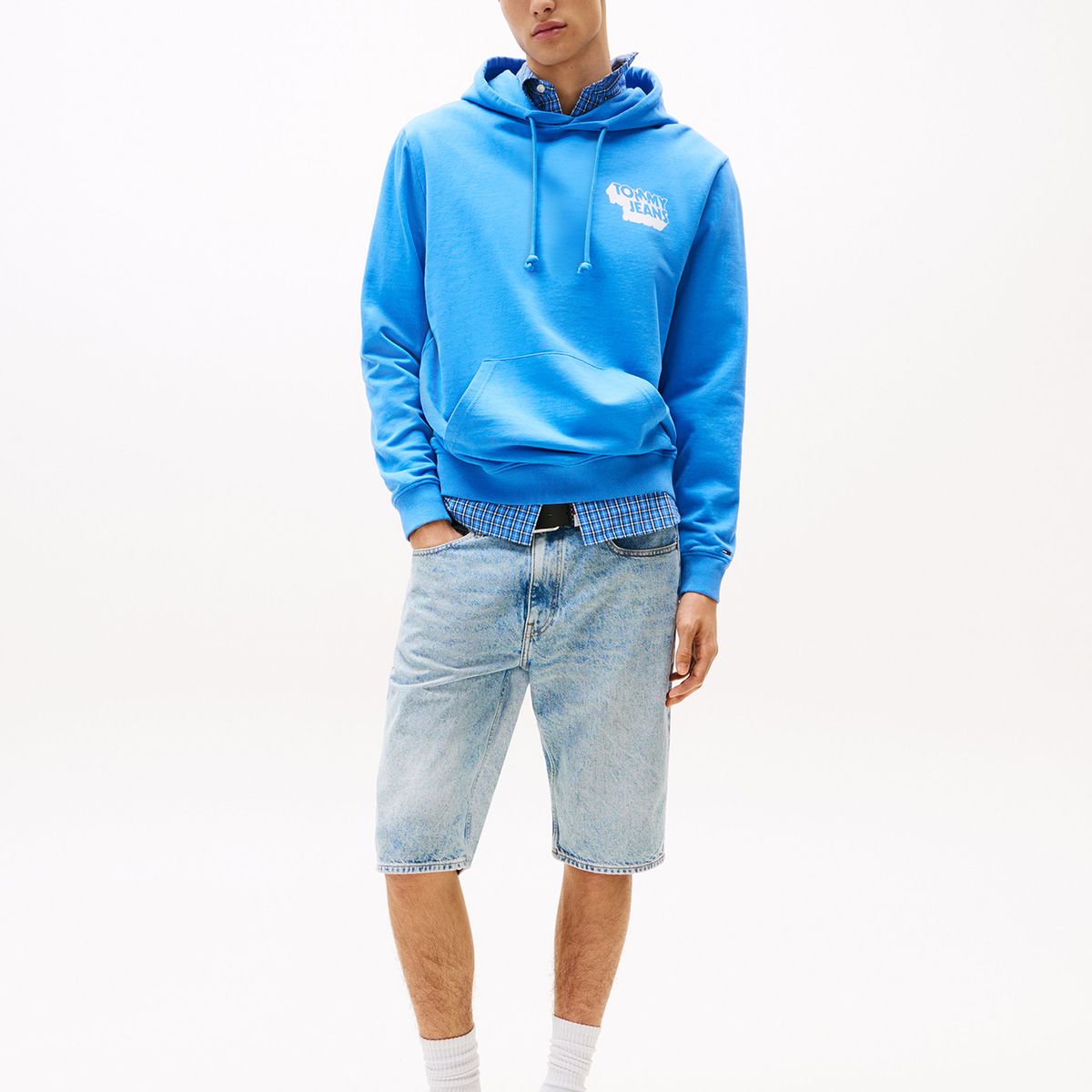 TOMMY HILFIGER - Polerón Hoodie Logo Gráfico Celeste Tommy Jeans