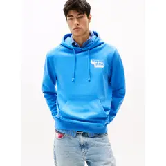 TOMMY HILFIGER - Polerón Hoodie Logo Gráfico Celeste Tommy Jeans