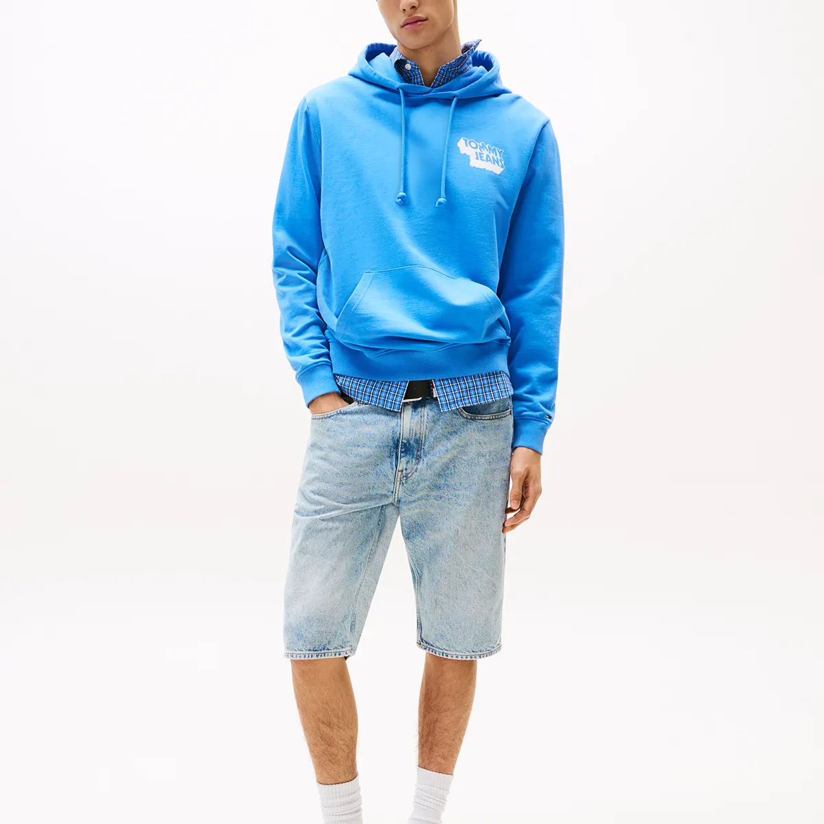 TOMMY HILFIGER - Polerón Hoodie Logo Gráfico Celeste Tommy Jeans