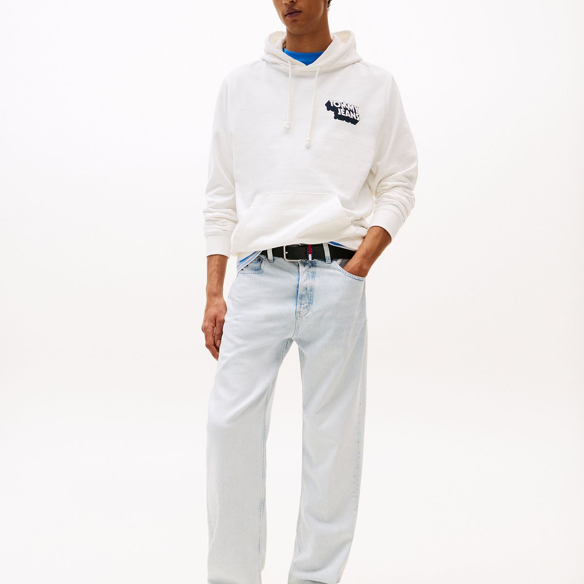 TOMMY HILFIGER - Polerón Hoodie Logo Gráfico Blanco Tommy Jeans