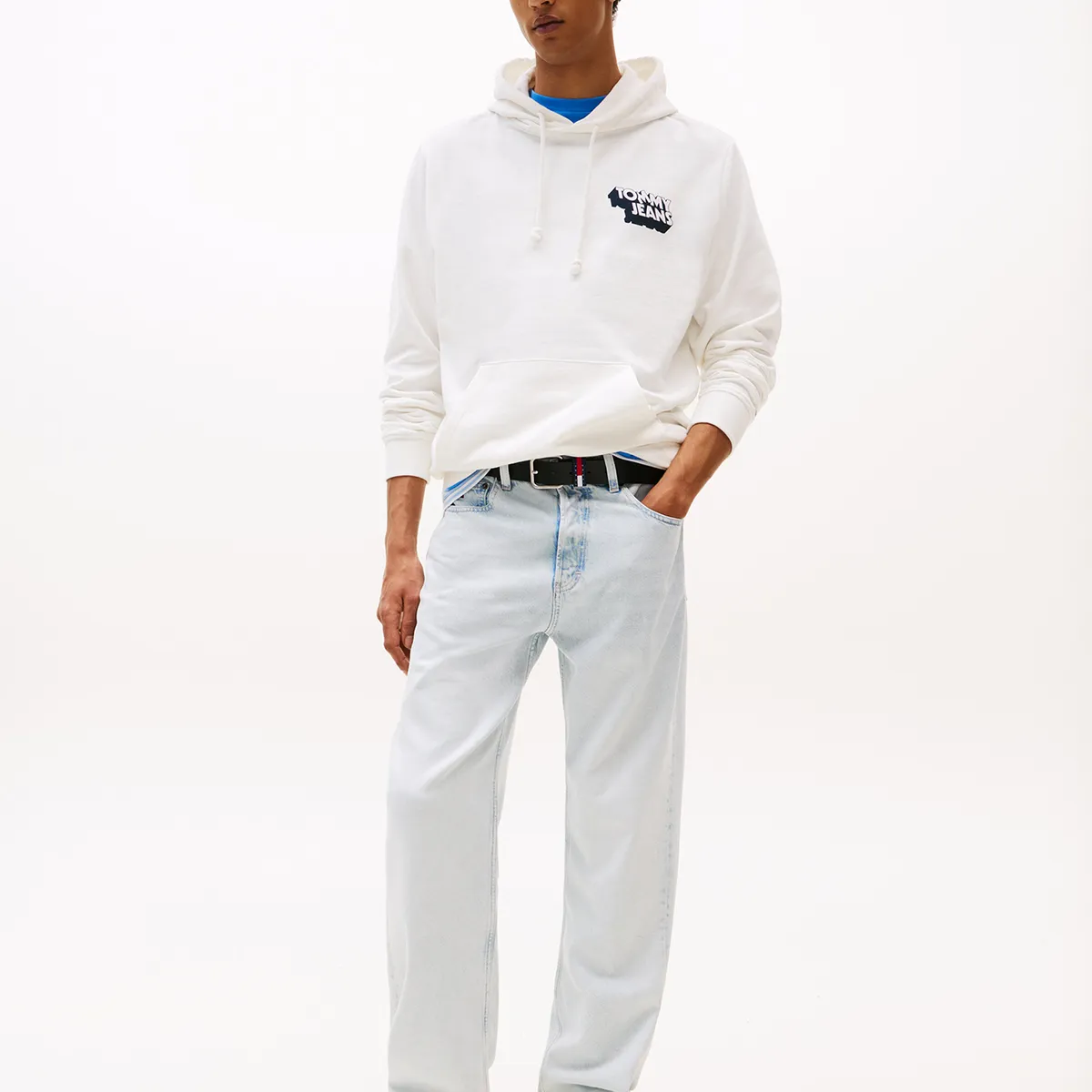 TOMMY HILFIGER - Polerón Hoodie Logo Gráfico Blanco Tommy Jeans