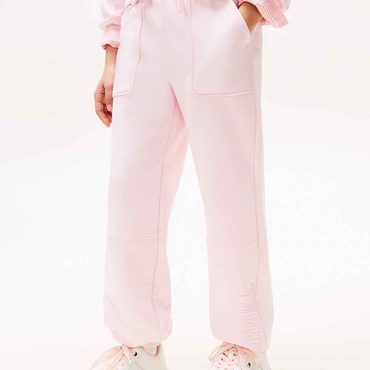 TOMMY HILFIGER - Joggers Con Logo Texturizado Rosado Tommy Hilfiger