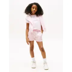 TOMMY HILFIGER - Short Con Logo Script Rosado