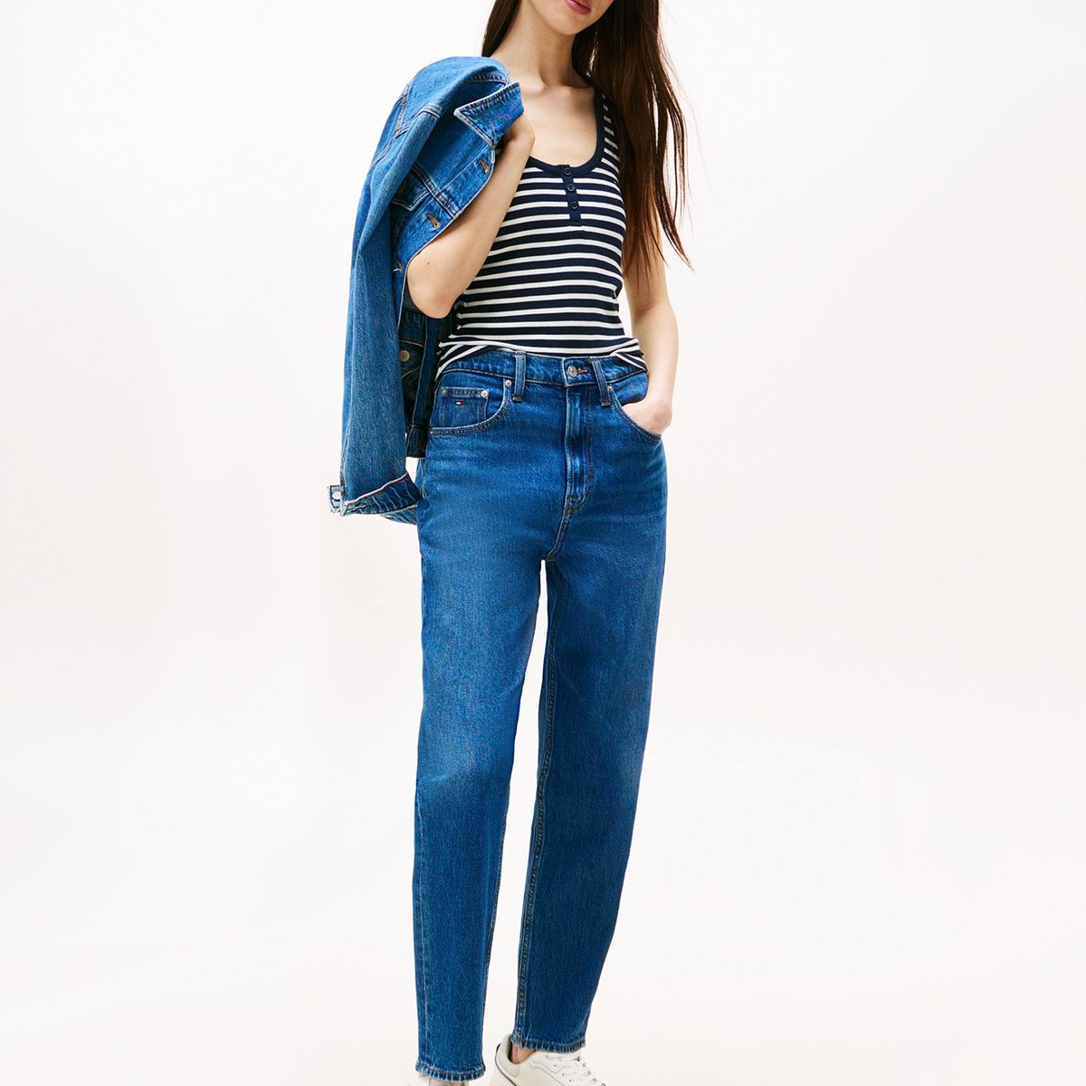 TOMMY HILFIGER - Jeans Mom De Talle Alto Azul Tommy Jeans