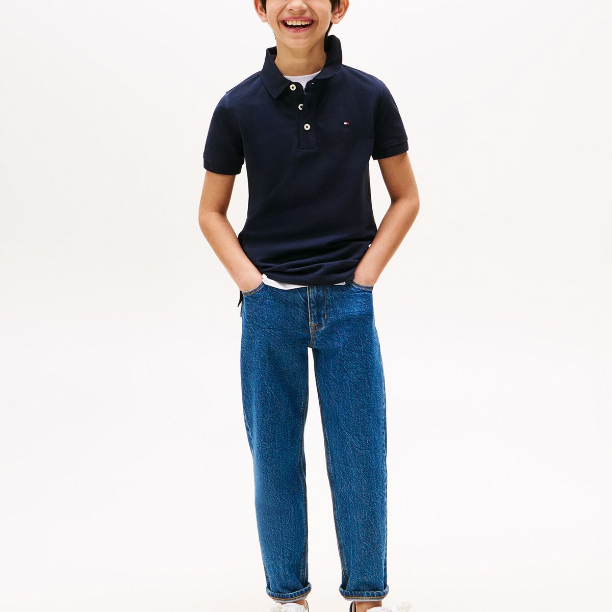 TOMMY HILFIGER - Polo Manga Corta Con Logo Azul Tommy Hilfiger