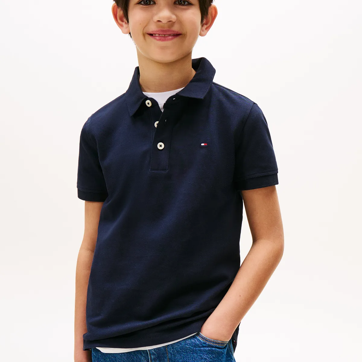 TOMMY HILFIGER - Polo Manga Corta Con Logo Azul Tommy Hilfiger