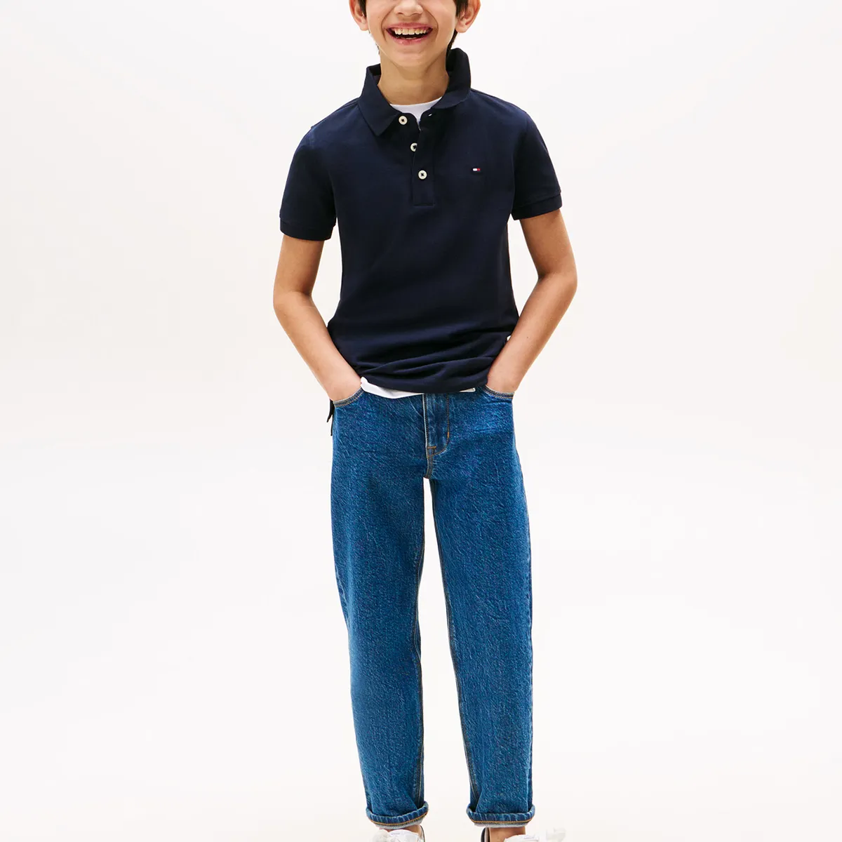 TOMMY HILFIGER - Polo Manga Corta Con Logo Azul Tommy Hilfiger