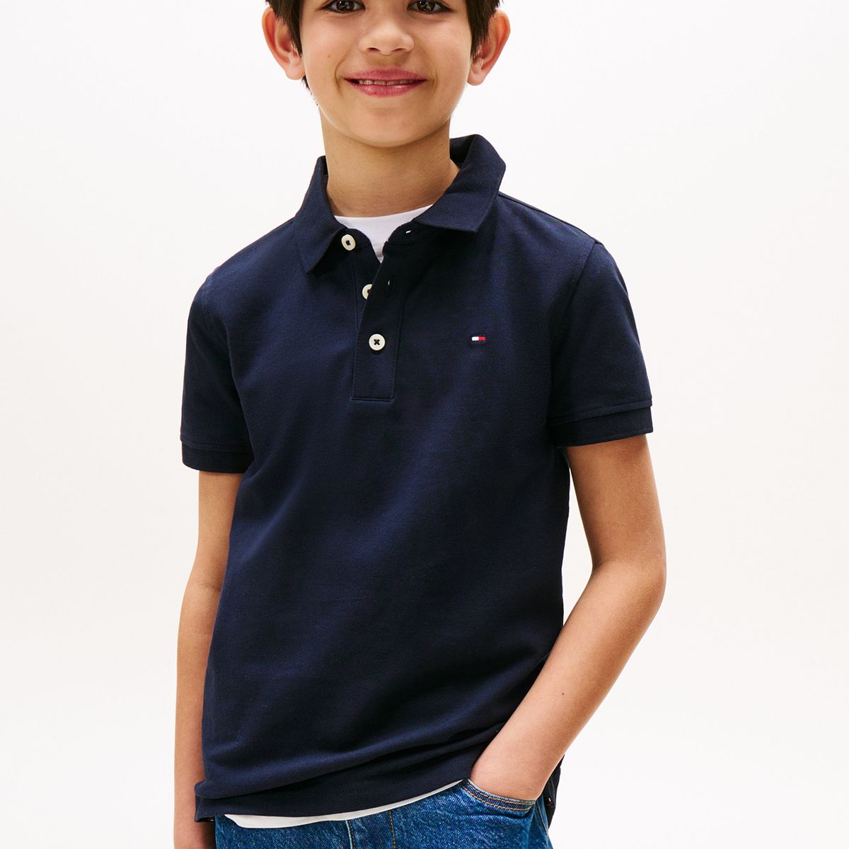 TOMMY HILFIGER - Polo Manga Corta Con Logo Azul Tommy Hilfiger
