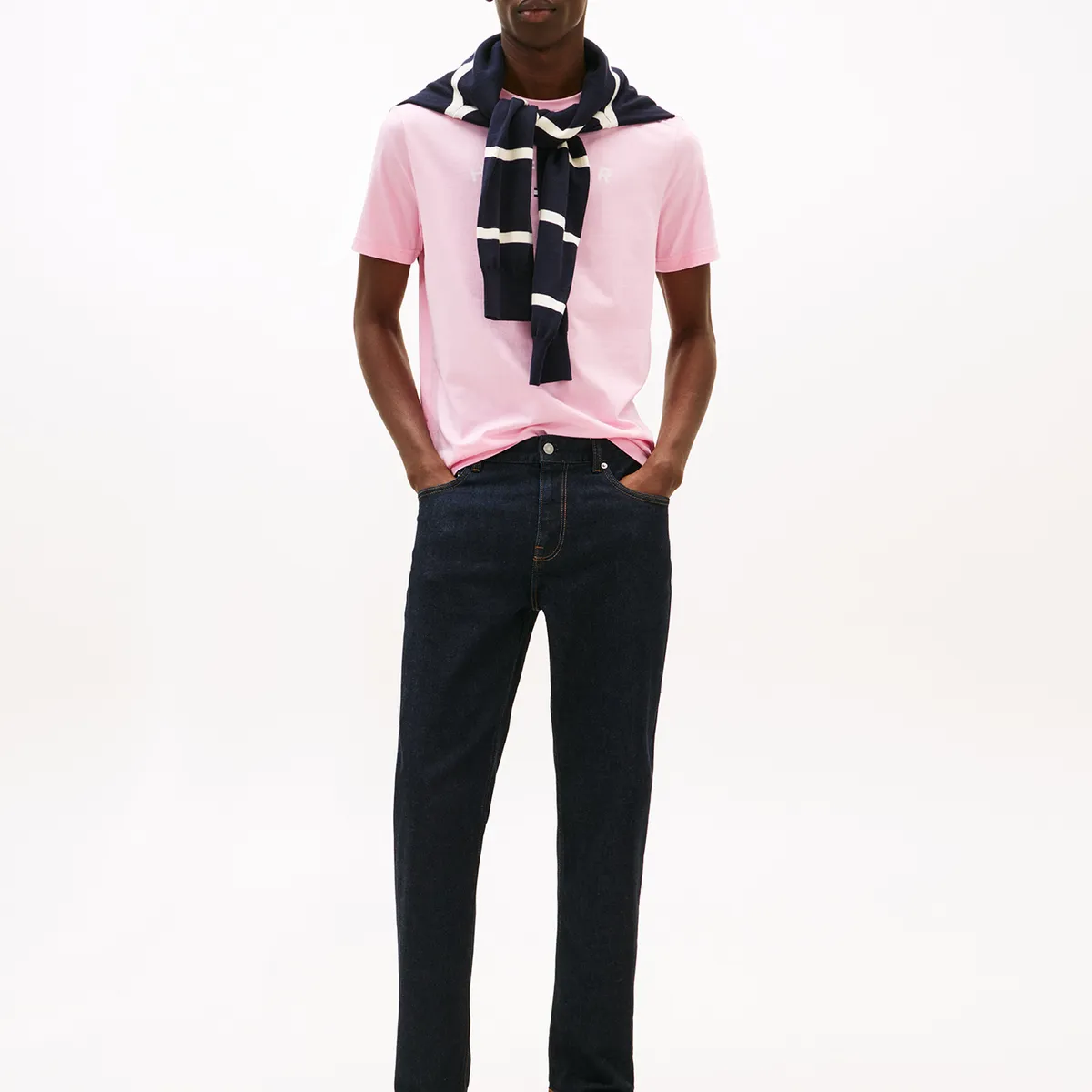 TOMMY HILFIGER - Polera Con Logo Estampado Rosado Tommy Hilfiger