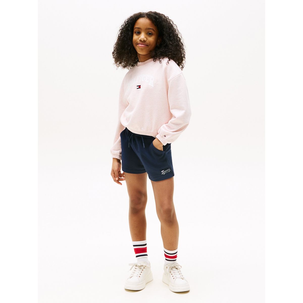 TOMMY HILFIGER - Short Con Logo Script Azul Tommy Hilfiger