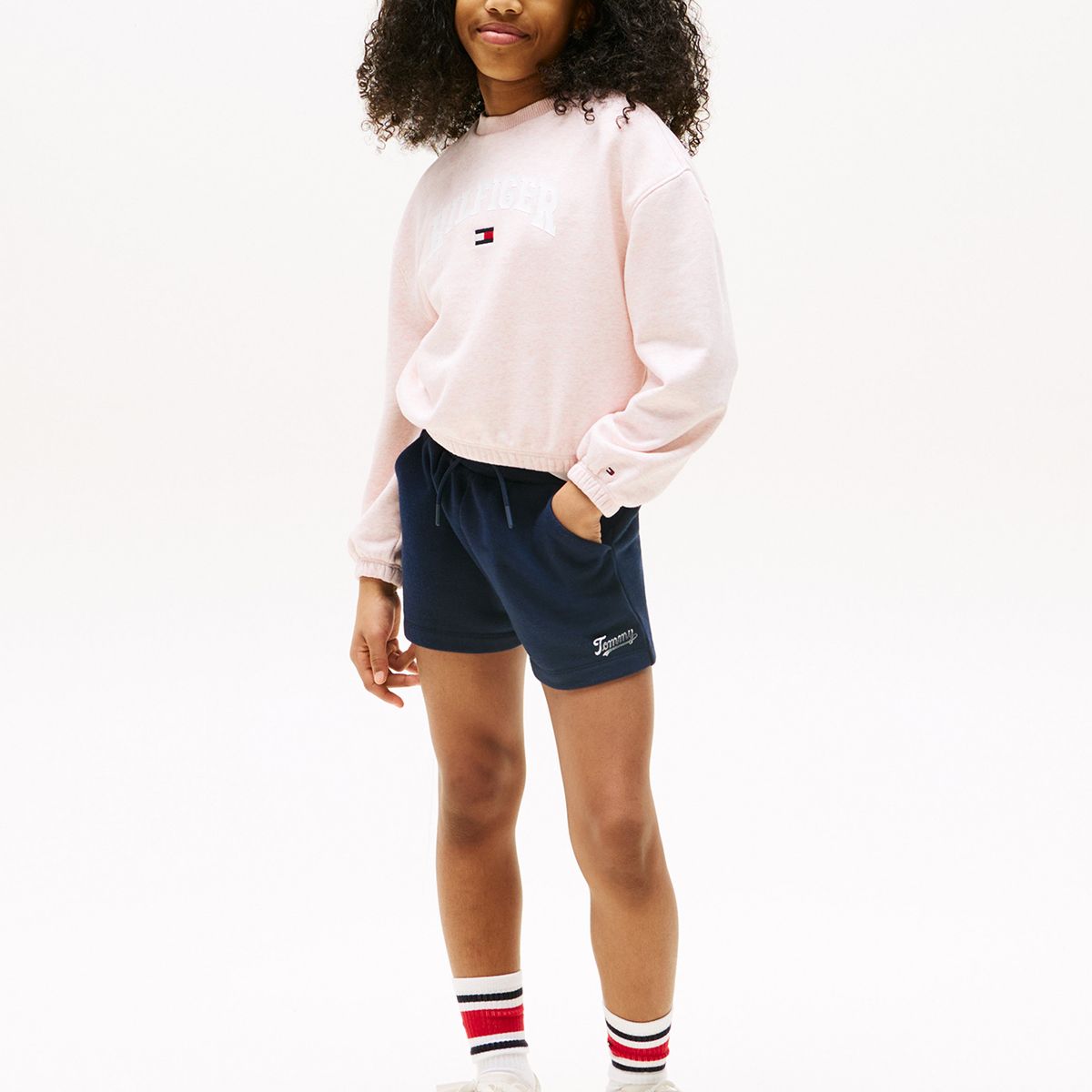 TOMMY HILFIGER - Short Con Logo Script Azul Tommy Hilfiger