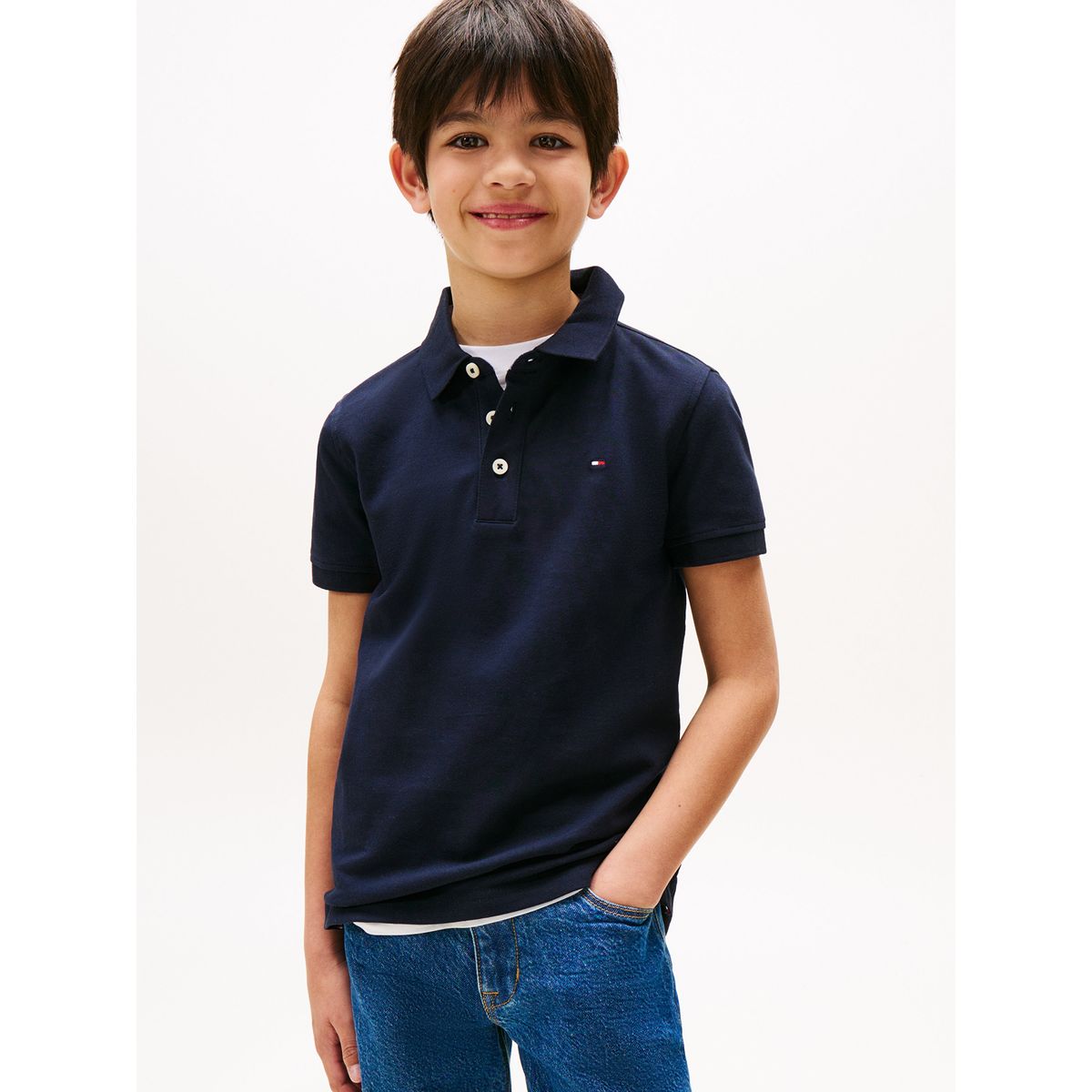 TOMMY HILFIGER - Polo Manga Corta Con Logo Azul Tommy Hilfiger