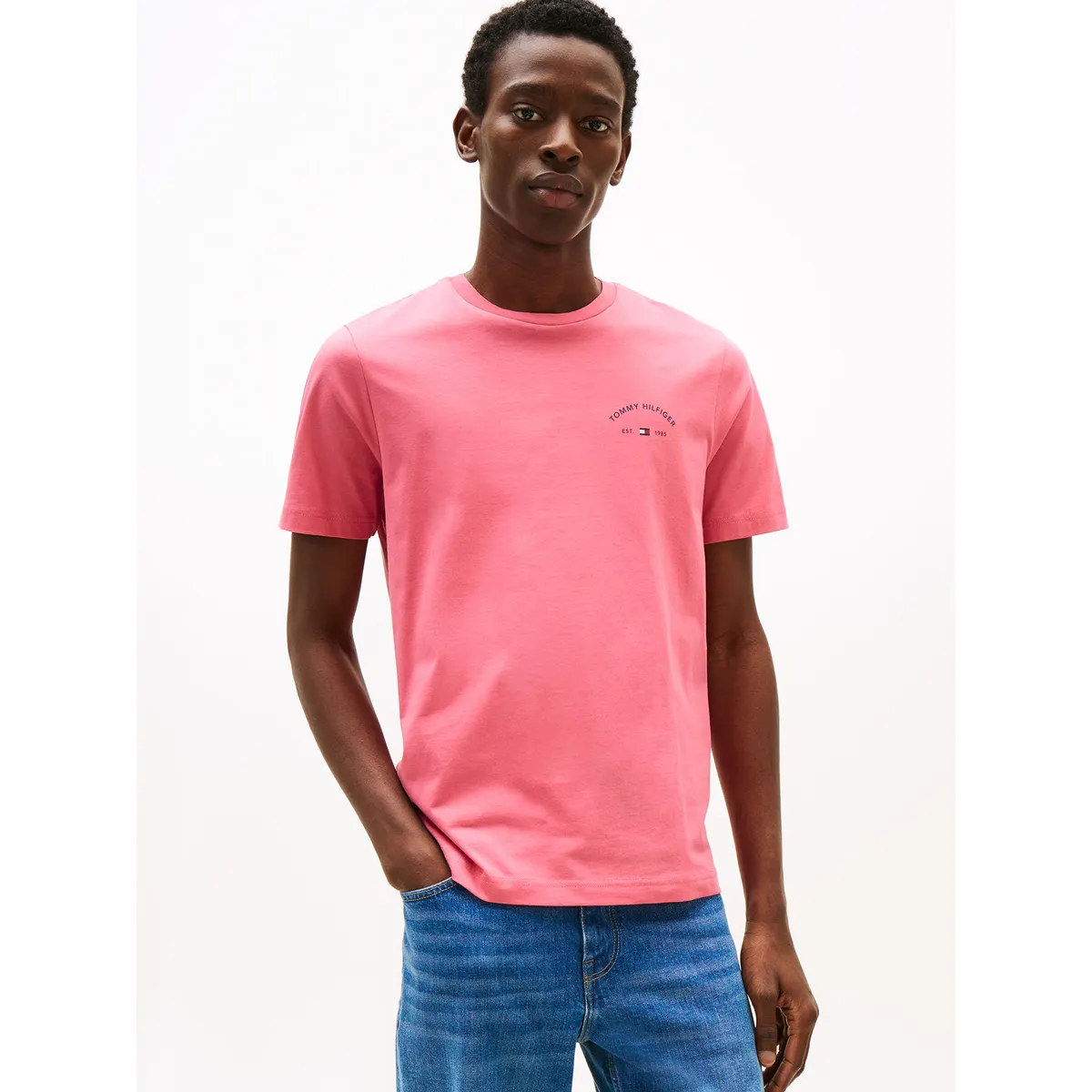 TOMMY HILFIGER - Polera Con Logo Hotel Rosado Tommy Hilfiger