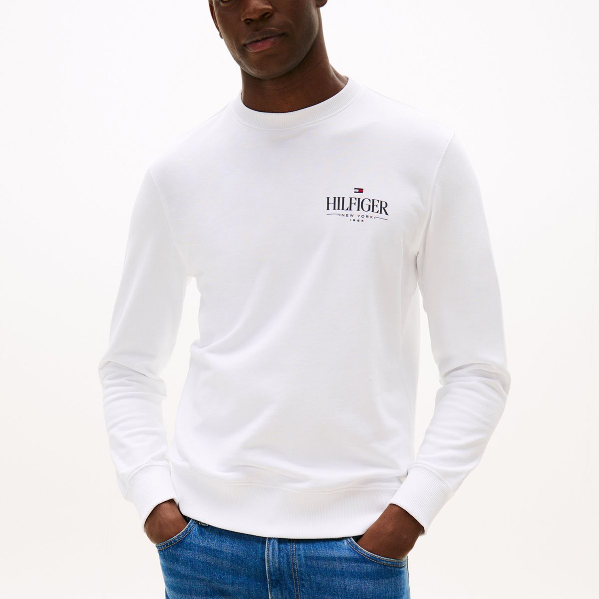 TOMMY HILFIGER - Polerón Stacked Con Logo Blanco Tommy Hilfiger