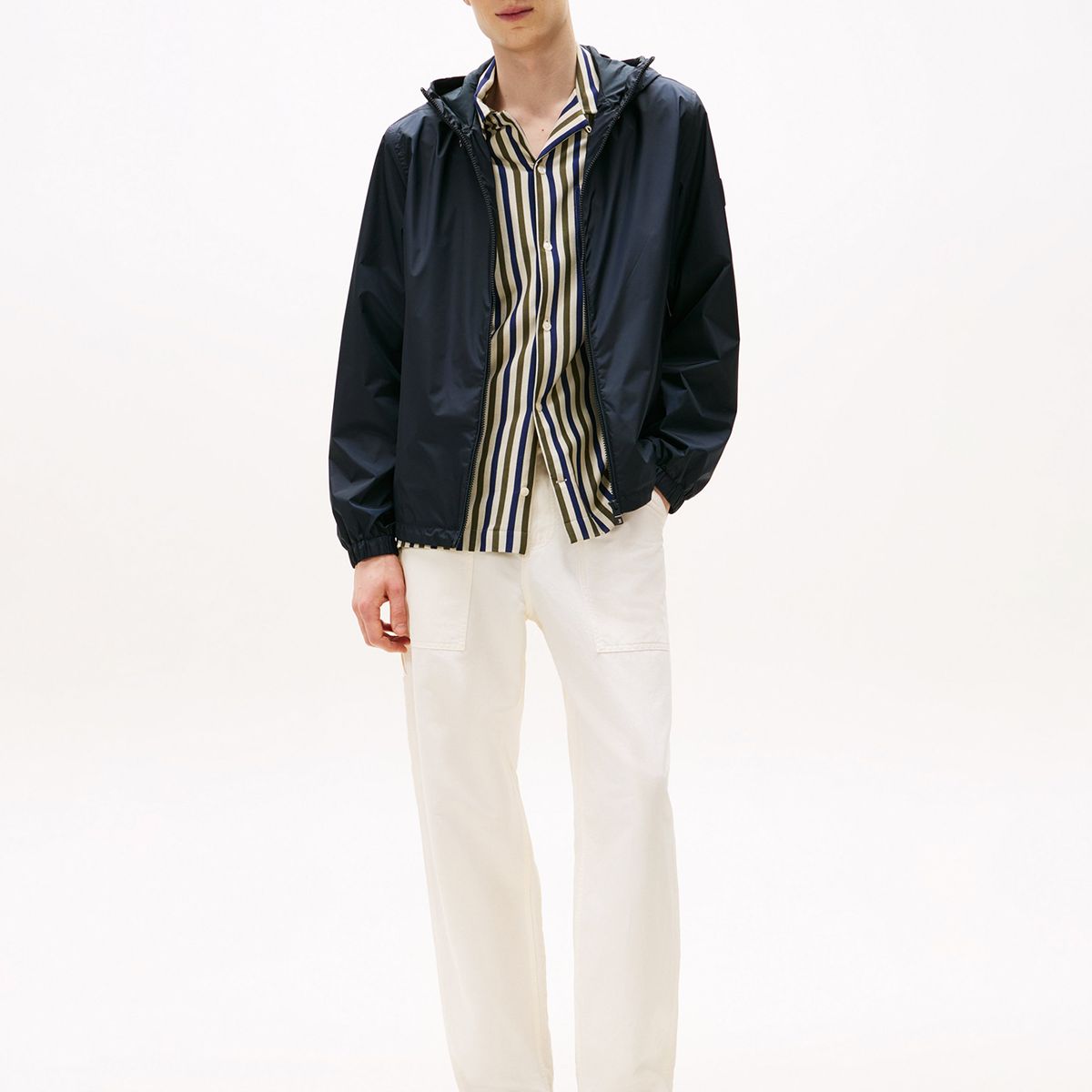 TOMMY HILFIGER - Cortavientos Hooded Con Logo Engomado Azul Tommy Hilfiger